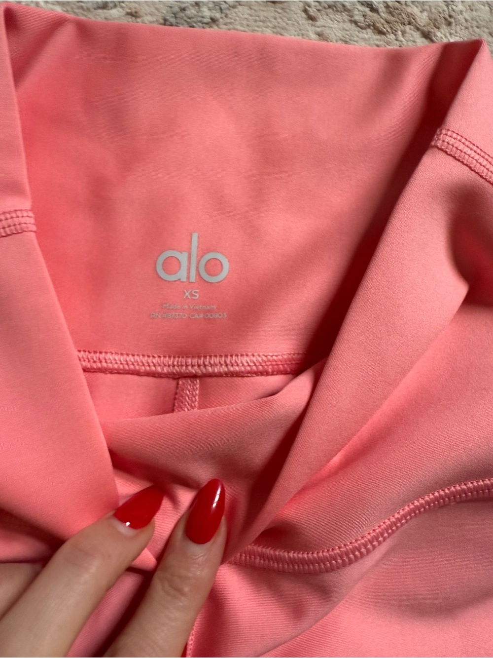 TWO pairs ALO Yoga Coral Pink and off white XS and XXS
